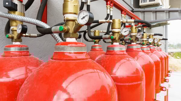 Closeup of compressed gas